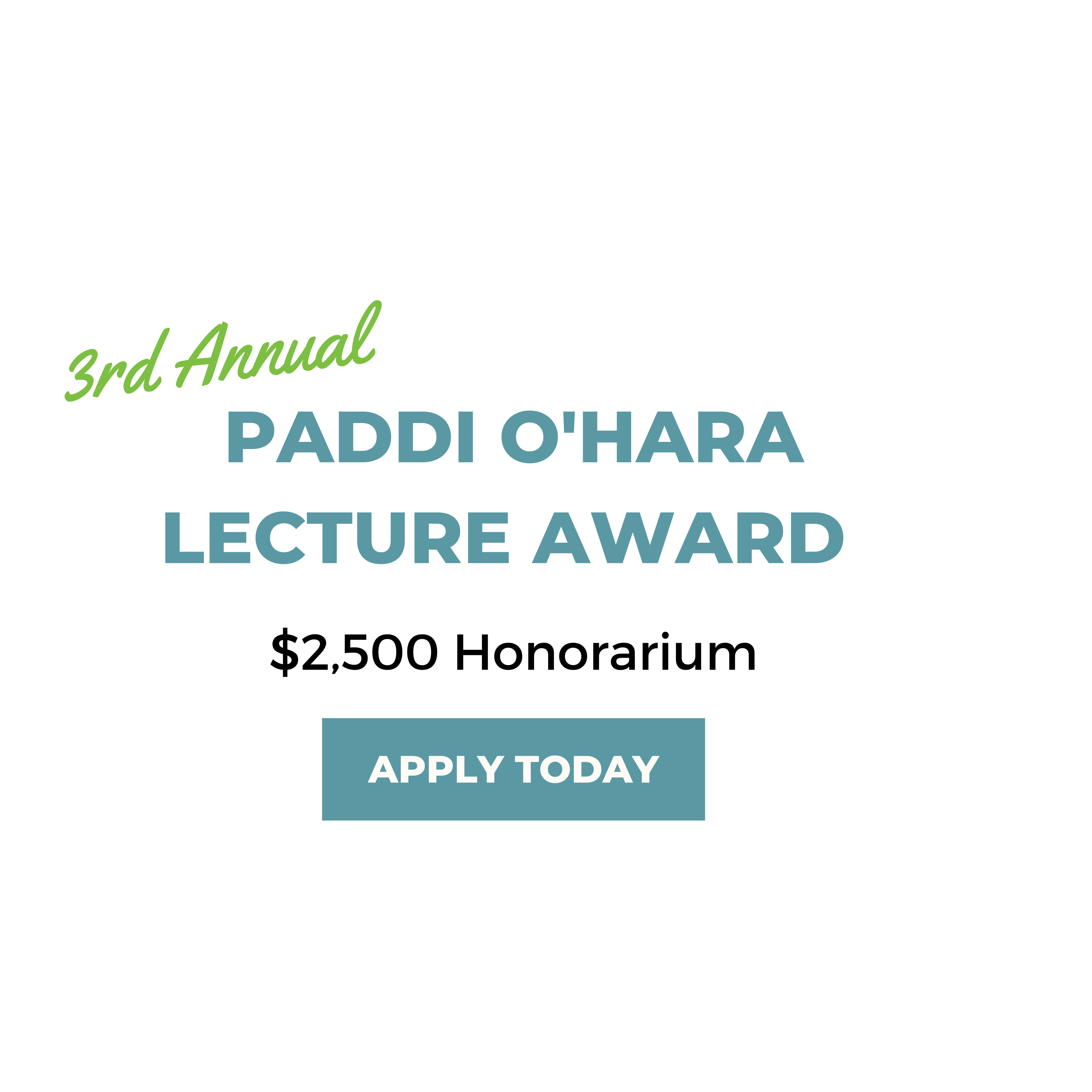 2023 Paddi O'Hara Lecture Award Apply