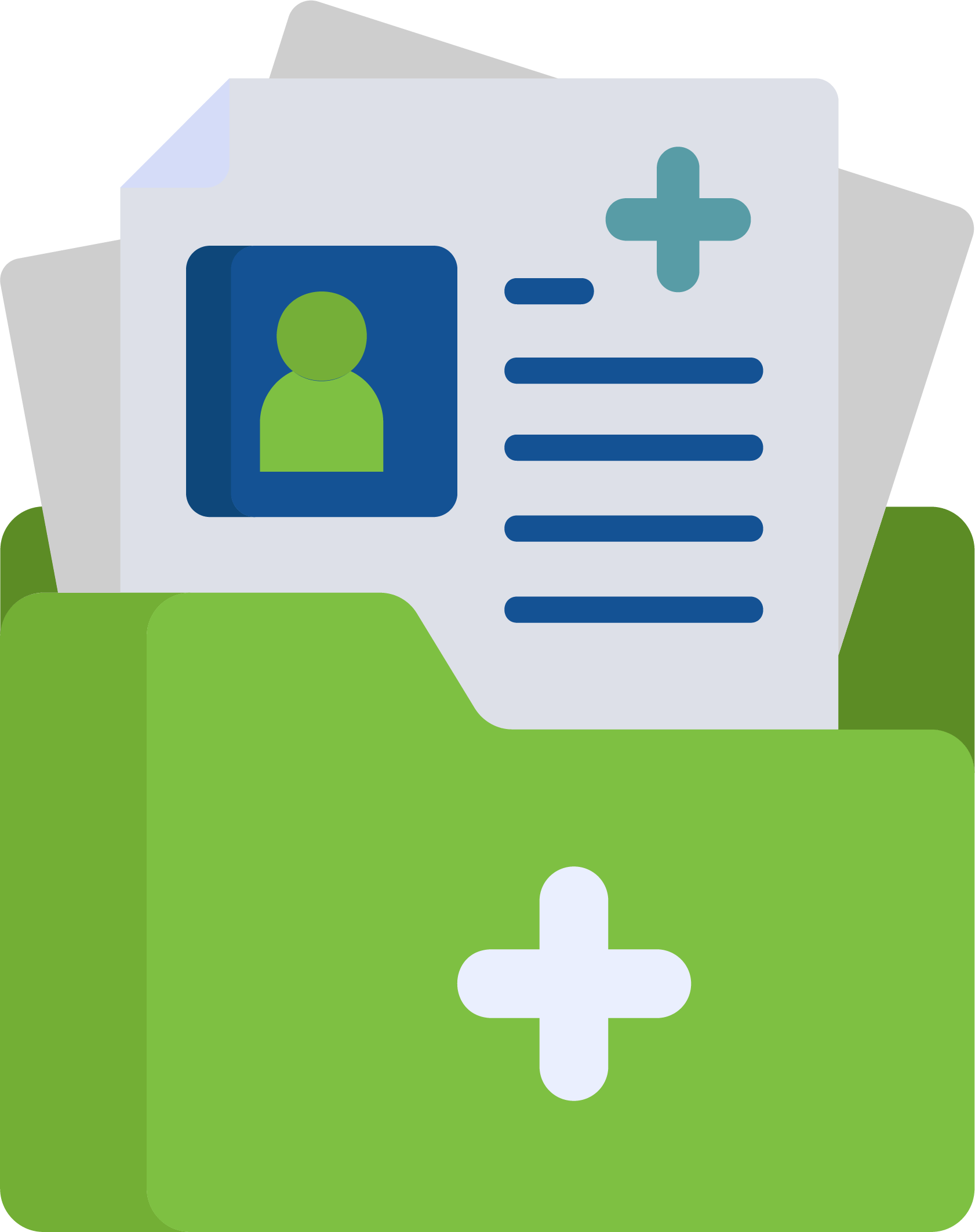 Clipboard with an ID badge and healthcare cross symbol, representing research planning and strategy in clinical studies.